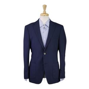 Tommy Hilfiger Navy Blue Knit Woven Patch Pocket Blazer Jacket 38R